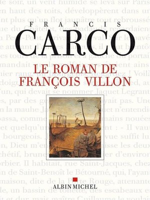 cover image of Le Roman de François Villon